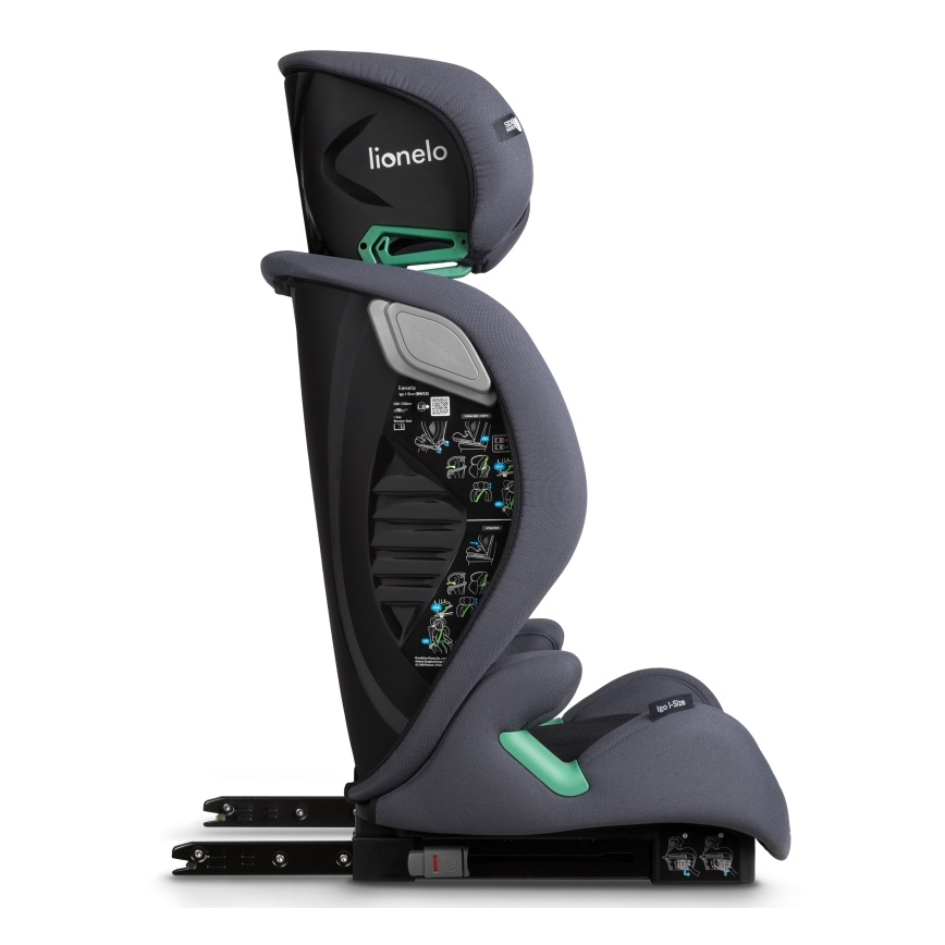 Lionelo - IGO i-Size bērnu autosēdeklis 100-150 cm, grafīta pelēks