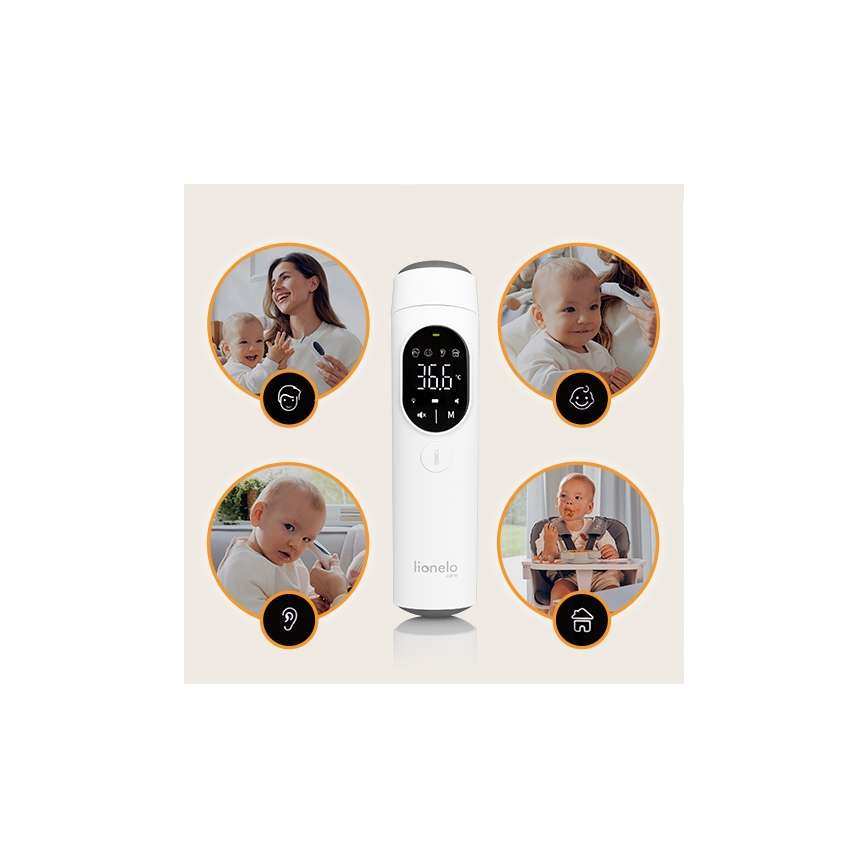 Lionelo - Infrasarkanais bezkontakta termometrs FEVERSCAN 2xAAA