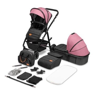 Lionelo - Kombinētie 2-in-1 rati AMBER Pink Rose