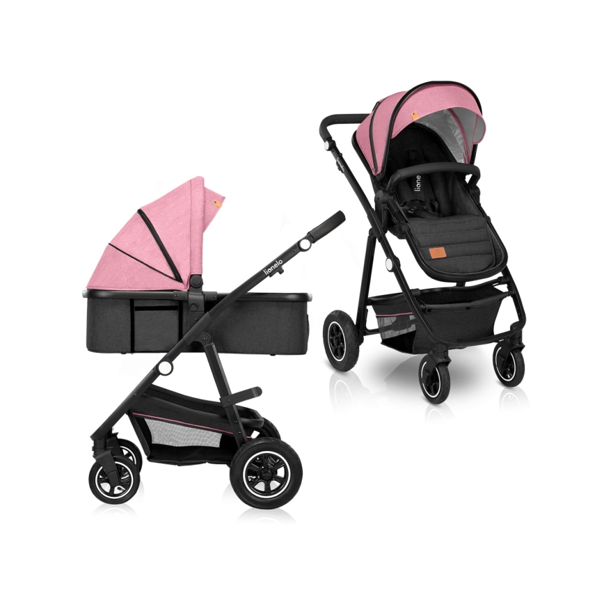 Lionelo - Kombinētie 2-in-1 rati AMBER Pink Rose