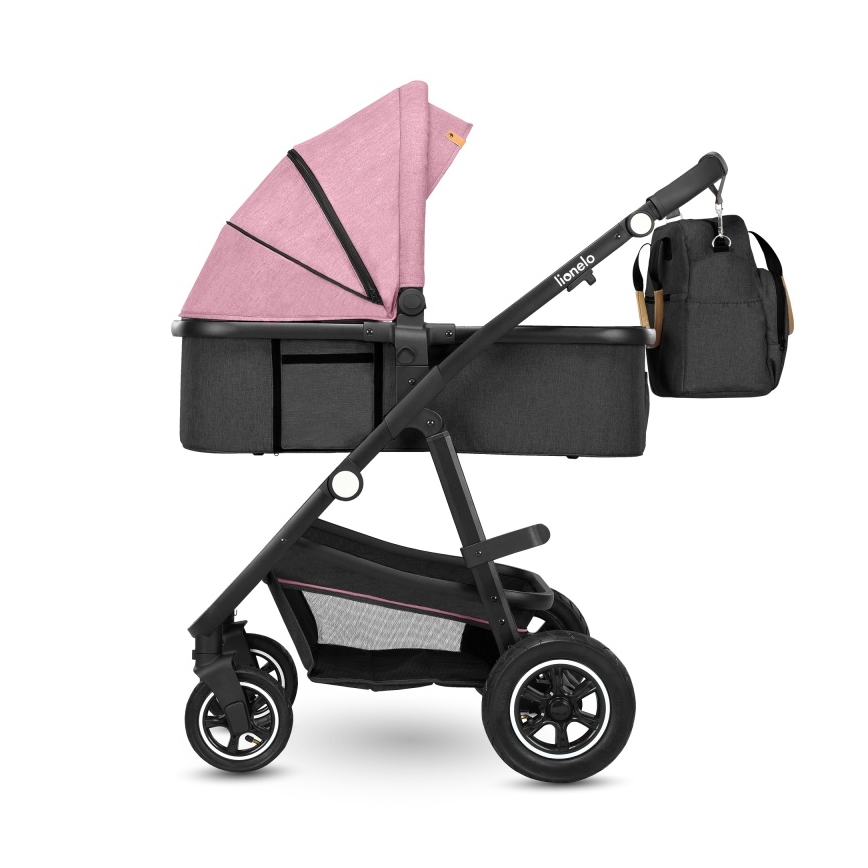 Lionelo - Kombinētie 2-in-1 rati AMBER Pink Rose