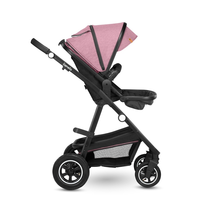 Lionelo - Kombinētie 2-in-1 rati AMBER Pink Rose