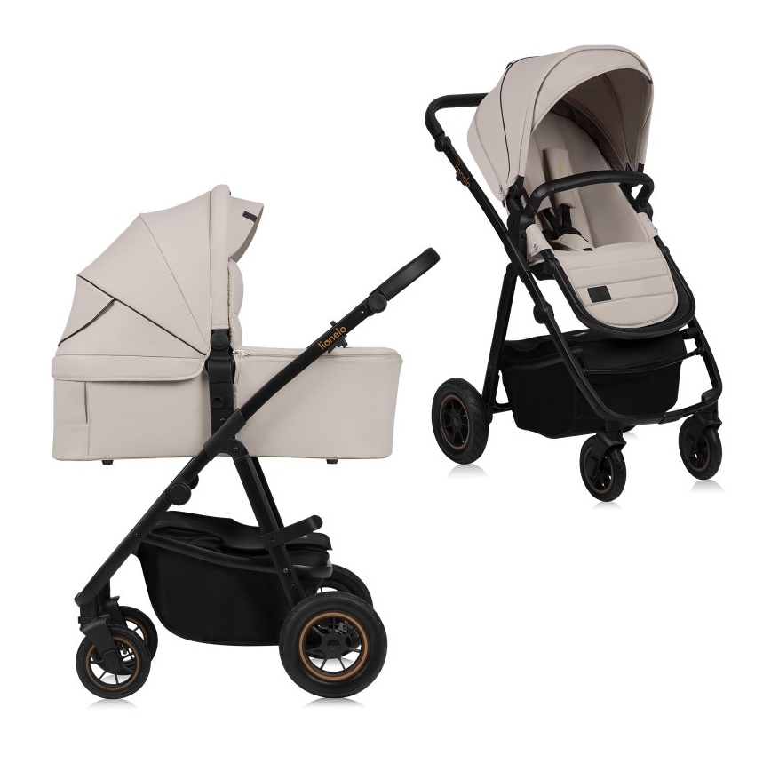 Lionelo - Kombinētie 2-in-1 ratiņi AMBER PLUS Beige Sand