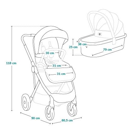 Lionelo - Kombinētie 2-in-1 ratiņi AMBER PLUS Beige Sand