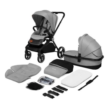 Lionelo - Kombinētie 2-in-1 ratiņi MIKA Grey Stone