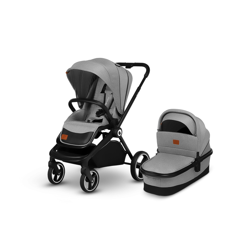 Lionelo - Kombinētie 2-in-1 ratiņi MIKA Grey Stone