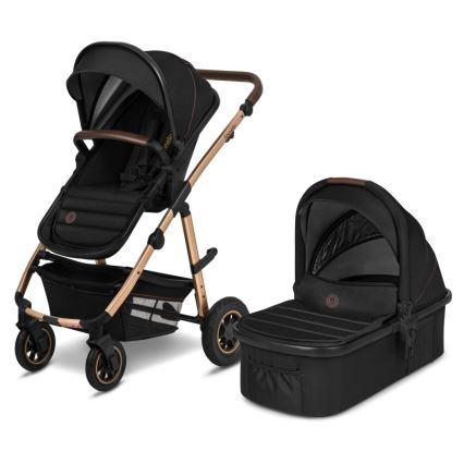 Lionelo - Kombinētie rati 2-in-1 AMBER Black Onyx
