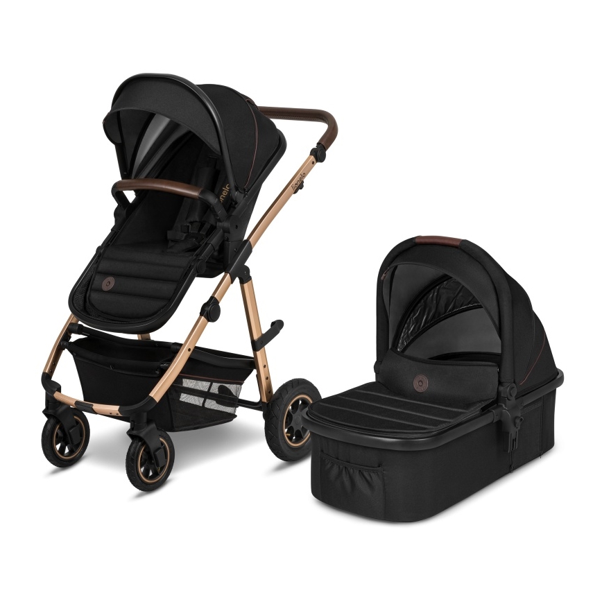 Lionelo - Kombinētie rati 2-in-1 AMBER Black Onyx