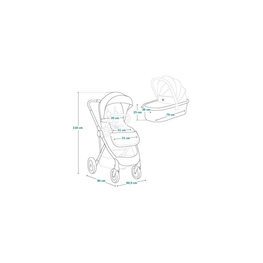 Lionelo - Kombinētie rati 2-in-1 AMBER PLUS Beige Sand