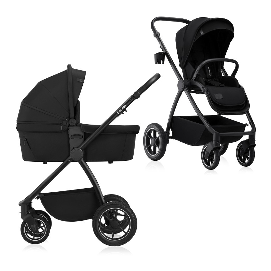 Lionelo - kombinētie rati 2-in-1 MERIL Black Onyx