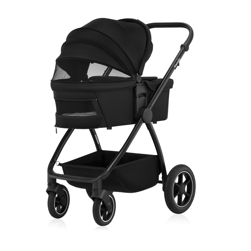 Lionelo - kombinētie rati 2-in-1 MERIL Black Onyx