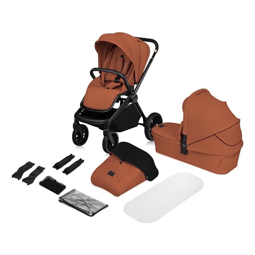 Lionelo - Kombinētie rati 2-in-1 MIKA PLUS Brown Rust