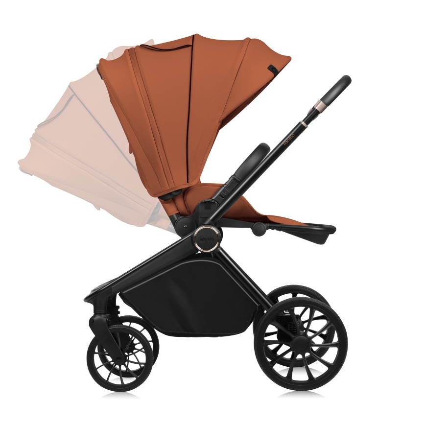 Lionelo - Kombinētie rati 2-in-1 MIKA PLUS Brown Rust