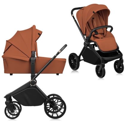 Lionelo - Kombinētie rati 2-in-1 MIKA PLUS Brown Rust