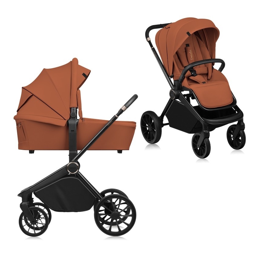 Lionelo - Kombinētie rati 2-in-1 MIKA PLUS Brown Rust