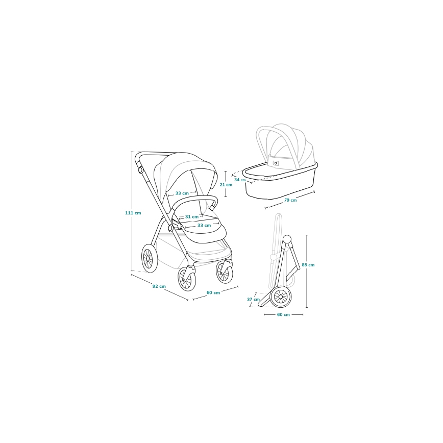 Lionelo - Kombinētie rati 3 vienā BIANKA Beige Sand