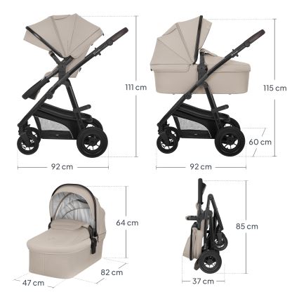 Lionelo - Kombinētie rati 3 vienā BIANKA Beige Sand