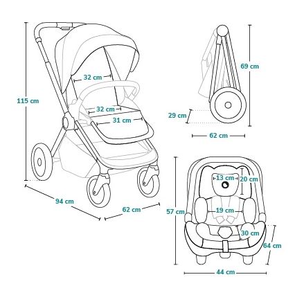 Lionelo - kombinētie rati 3‑1 LAYLA Green Forest