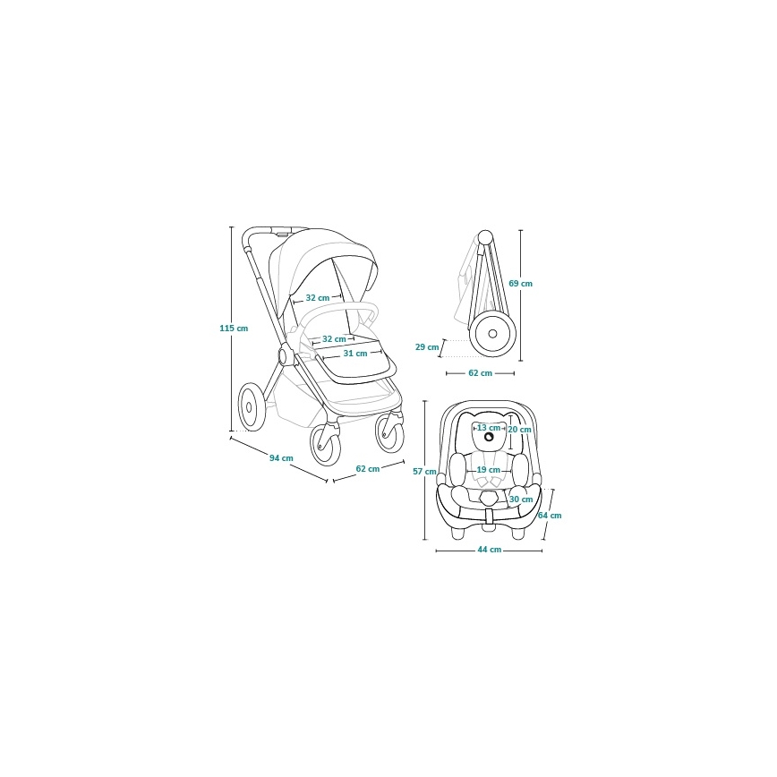 Lionelo - kombinētie rati 3‑1 LAYLA Green Forest