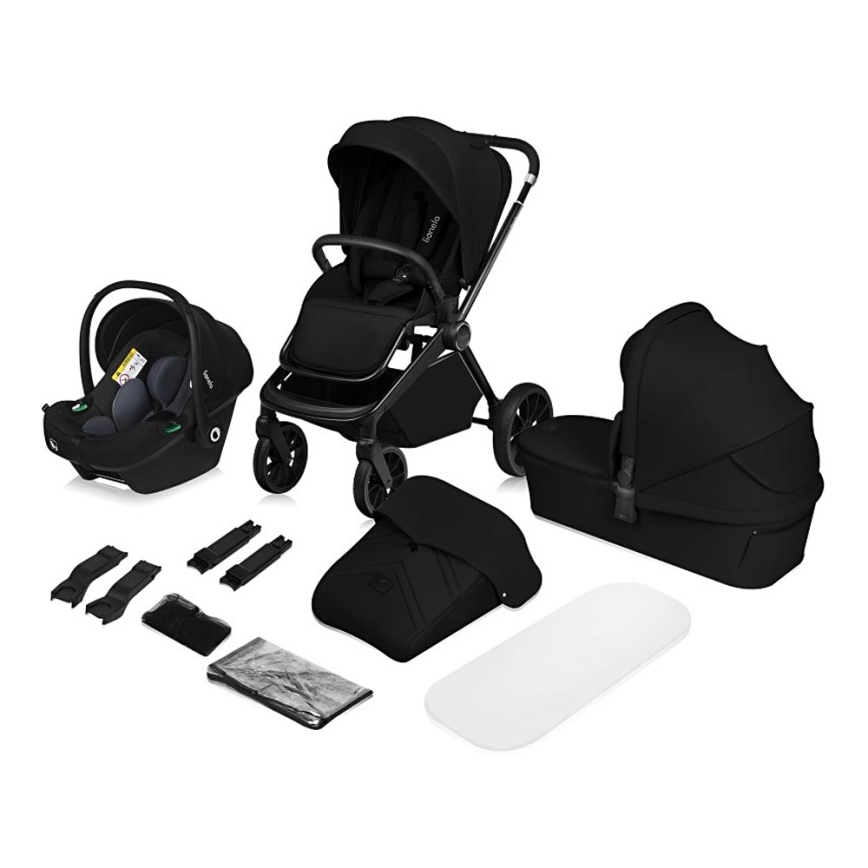 Lionelo - Kombinētie rati 3‑1 MIKA PLUS Black Onyx