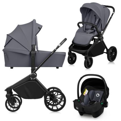 Lionelo - kombinētie rati 3‑1 MIKA PLUS Grey Stone