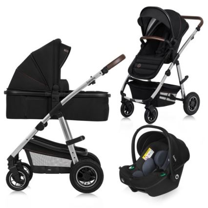 Lionelo - Kombinēts 3-in-1 ratiņš AMBER Black Silver