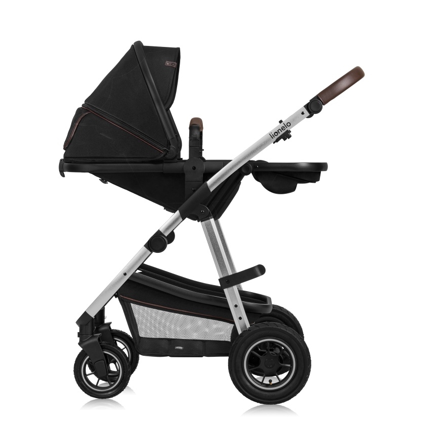 Lionelo - Kombinēts 3-in-1 ratiņš AMBER Black Silver