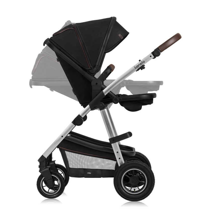 Lionelo - Kombinēts 3-in-1 ratiņš AMBER Black Silver