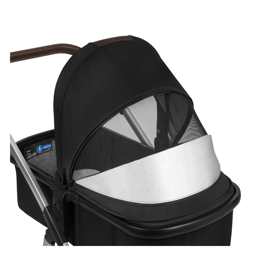 Lionelo - Kombinēts 3-in-1 ratiņš AMBER Black Silver