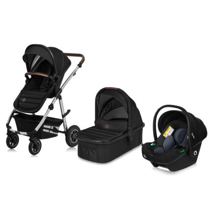 Lionelo - Kombinēts 3-in-1 ratiņš AMBER Black Silver