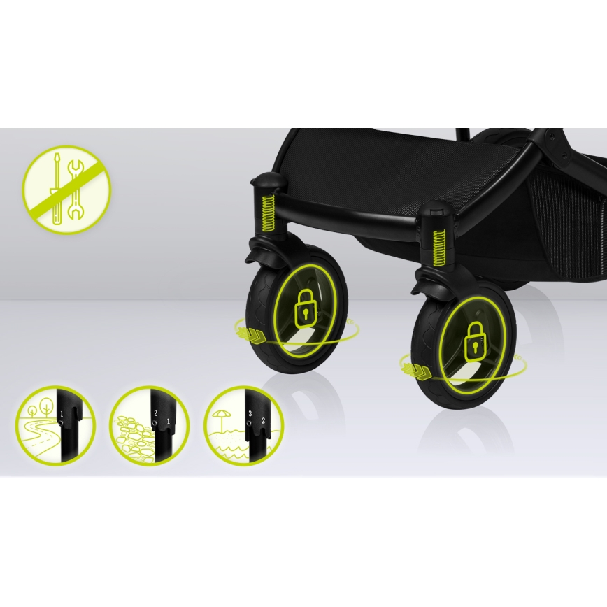 Lionelo - Kombinēts ratiņš 2-1 MARI TOUR Pelēks akmens
