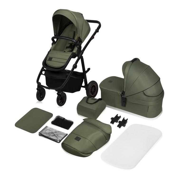 Lionelo - kombinēts ratiņš 2-in-1 AMBER PLUS Green Forest