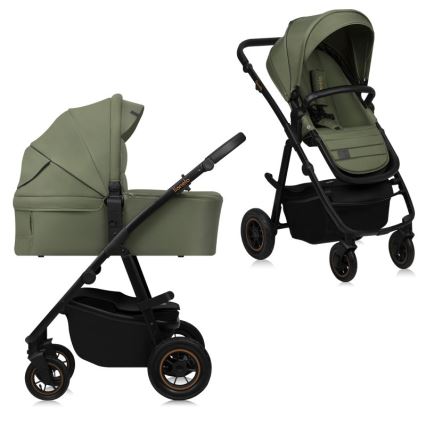 Lionelo - kombinēts ratiņš 2-in-1 AMBER PLUS Green Forest