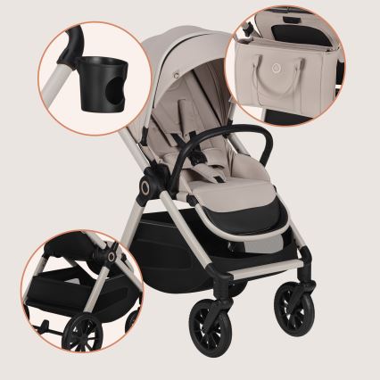 Lionelo - kombinēts ratiņš 2-in-1 LAYLA Smilšu bēšs