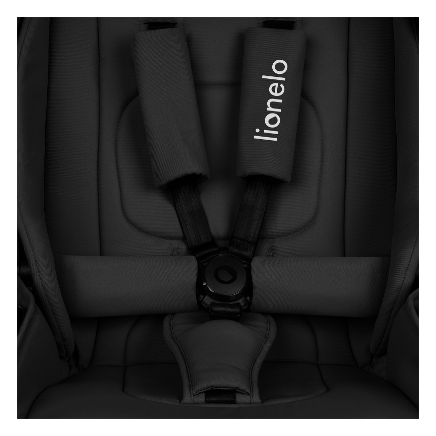 Lionelo - Kombinēts ratiņš 2-in-1 MIKA PLUS Melnais Onikss