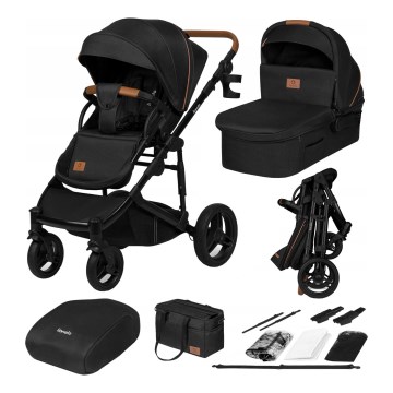 Lionelo - Kombinēts ratiņš 2 vienā MARI TOUR Black Onyx