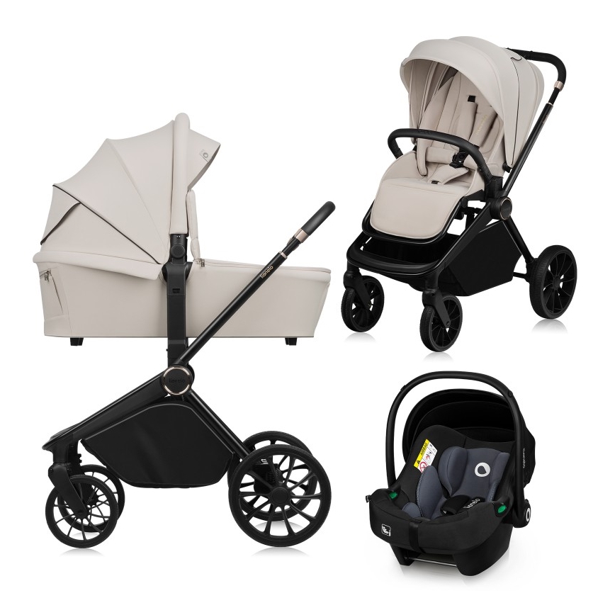 Lionelo - Kombinēts ratiņš 3 vienā MIKA PLUS Beige Sand