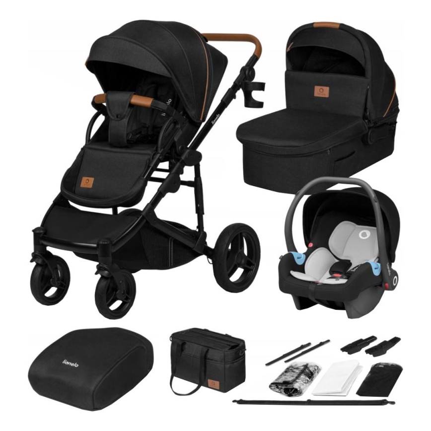 Lionelo - Kombinēts ratiņš 3‑vienā MARI TOUR Black Onyx