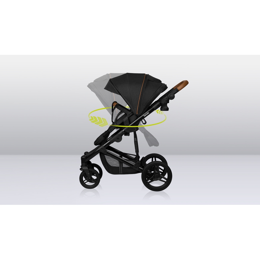Lionelo - Kombinēts ratiņš 3‑vienā MARI TOUR Black Onyx