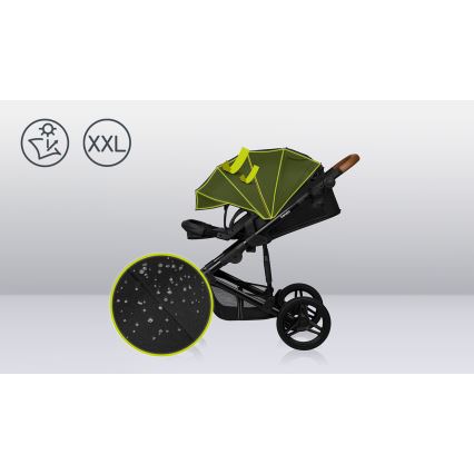 Lionelo - Kombinēts ratiņš 3‑vienā MARI TOUR Black Onyx