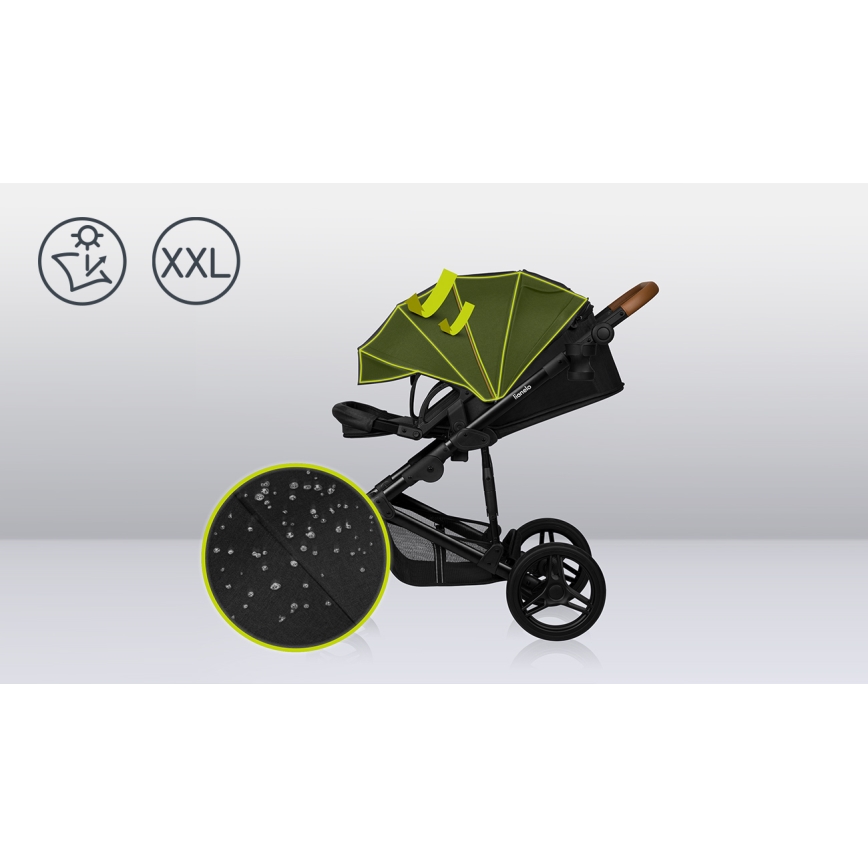 Lionelo - Kombinēts ratiņš 3‑vienā MARI TOUR Black Onyx