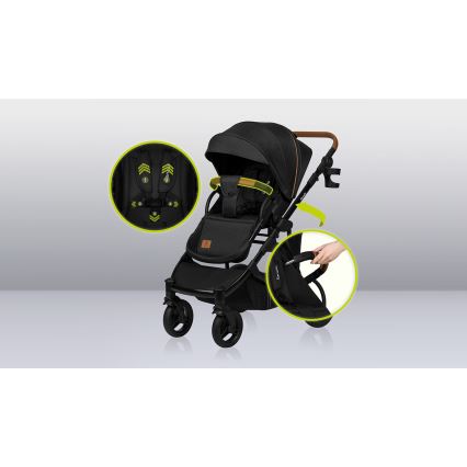 Lionelo - Kombinēts ratiņš 3‑vienā MARI TOUR Black Onyx