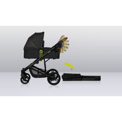 Lionelo - Kombinēts ratiņš 3‑vienā MARI TOUR Black Onyx