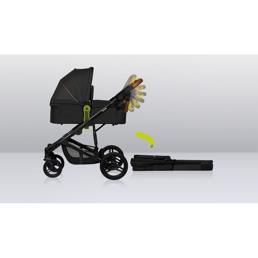 Lionelo - Kombinēts ratiņš 3‑vienā MARI TOUR Black Onyx