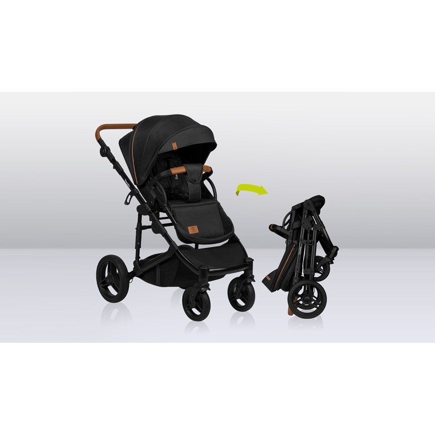 Lionelo - Kombinēts ratiņš 3‑vienā MARI TOUR Black Onyx