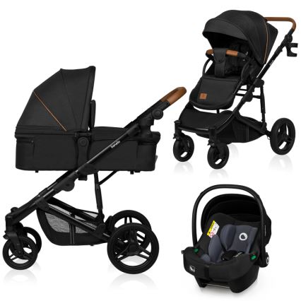 Lionelo - Kombinēts ratiņš 3‑vienā MARI TOUR Black Onyx