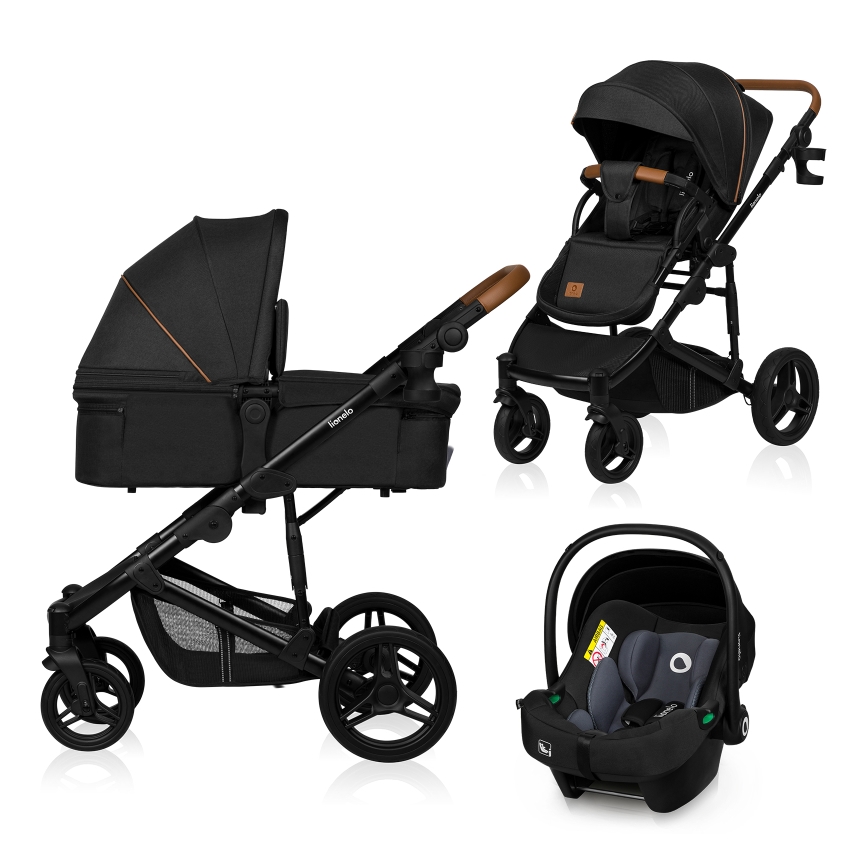 Lionelo - Kombinēts ratiņš 3‑vienā MARI TOUR Black Onyx