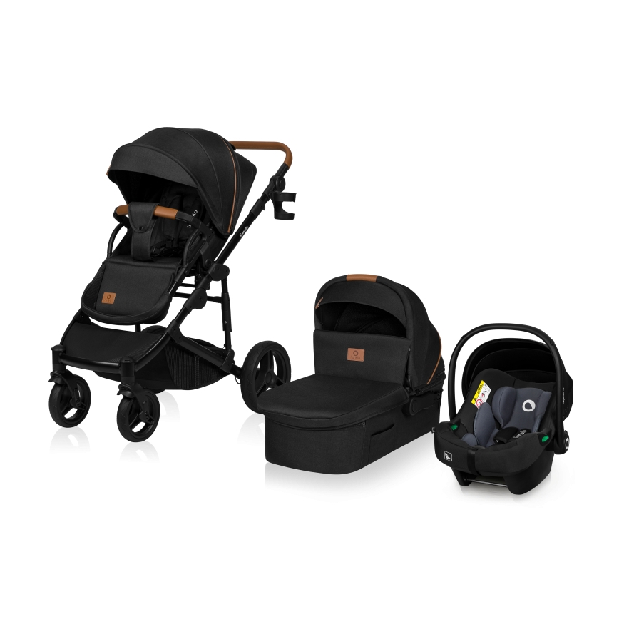 Lionelo - Kombinēts ratiņš 3‑vienā MARI TOUR Black Onyx
