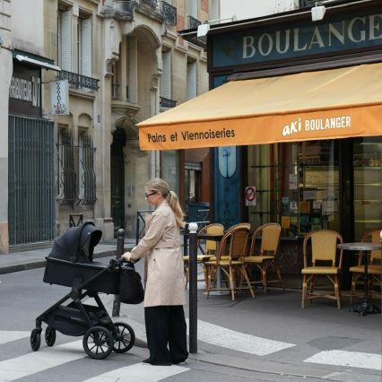 Lionelo - Kombinēts ratiņu komplekts 3 vienā LAYLA Black Onyx