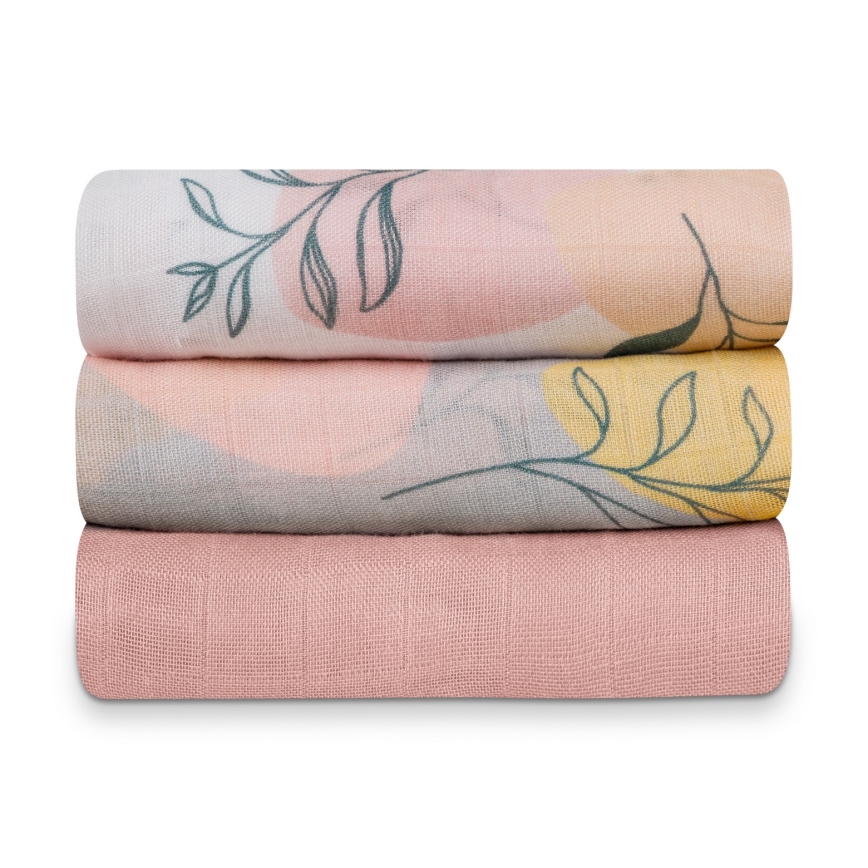 Lionelo - komplekts 3 gab. bambusa autiņi BAMBOO SET 70x70 cm Leaf